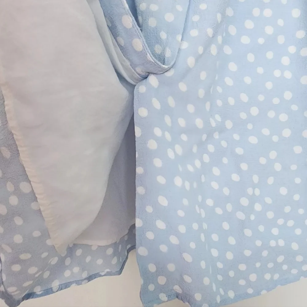 ZARA GIRLS BLUE WHITE  POLKA DOT  ELASTIC WAIST LIGHT DRESS SZ.8 - Picture 4 of 10